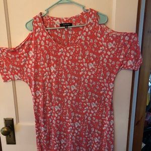 Ellen Tracy dress with cold shoulder sleeves.